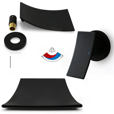Sleek Single Lever Wall Mounted Waterfall Faucet for Bathroom Sink | OpalDwell OpalDwell