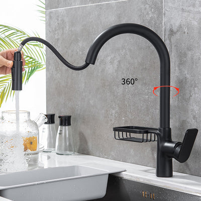 Single-Lever Kitchen Faucet With Pull-Down Sprayer, Hot And Cold | OpalDwell OpalDwell
