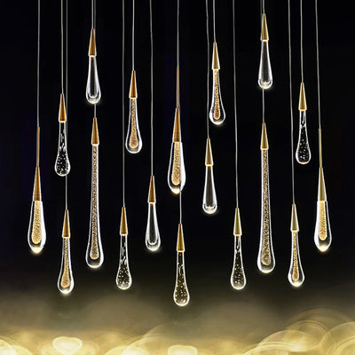 DrizzleDrop Pendant Light by Luneo with LED Drops Ambient OpalDwell