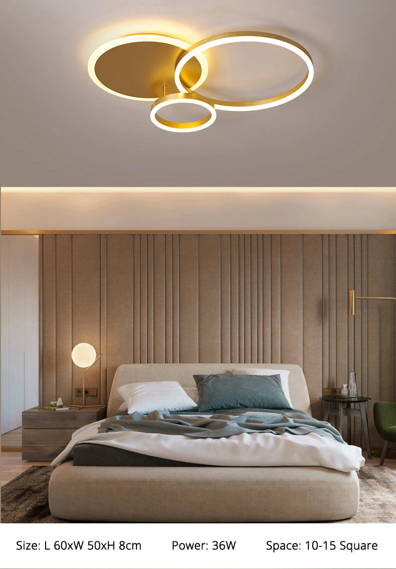 LunaRing LED Ceiling Light with Soft Tranquil Ambient Glow - OpalDwell