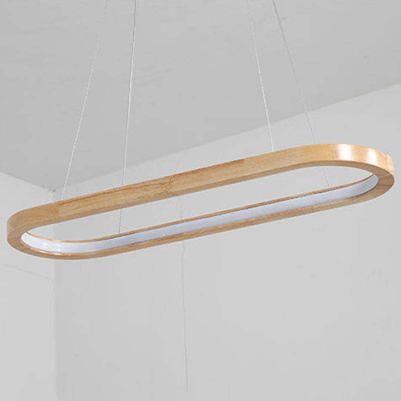 LumaWood Modern Hanging Lamp Metal And Wood With LED - OpalDwell