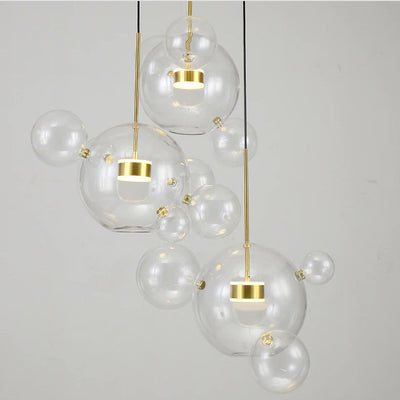 Nordic Snowball Glass Chandelier With Matte Or Clear Orbs - OpalDwell