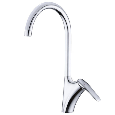 Brushed Deck-Mounted Kitchen Mixer Tap With Swivel Spout | OpalDwell - OpalDwell