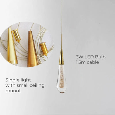 DrizzleDrop Pendant Light by Luneo with LED Drops Ambient OpalDwell