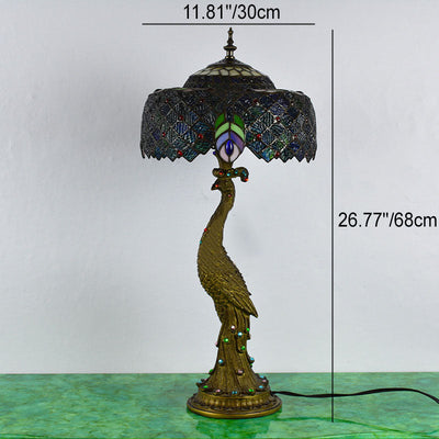 Aurena Tiffany-Style Table Lamp With Colorful Dome Shade - OpalDwell