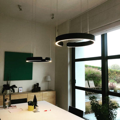 LyraHalo Round LED Pendant Light With Metal Construction For Living And Dining OpalDwell