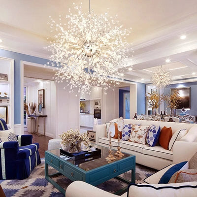 Asterra Modern Crystal Dandelion Pendant Ceiling Light OpalDwell