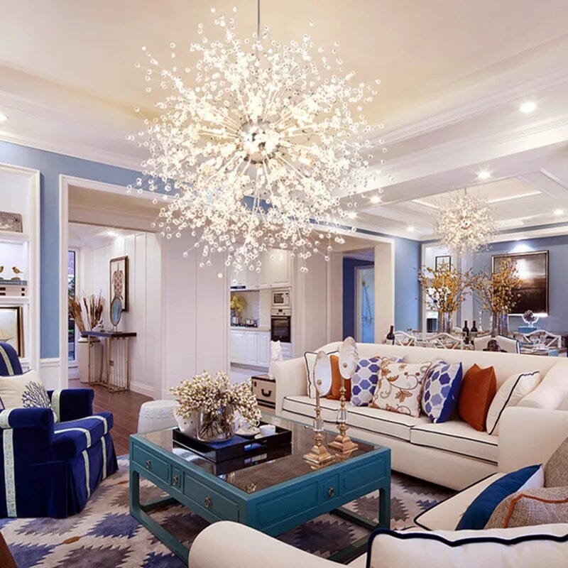 Asterra Modern Crystal Dandelion Pendant Ceiling Light OpalDwell