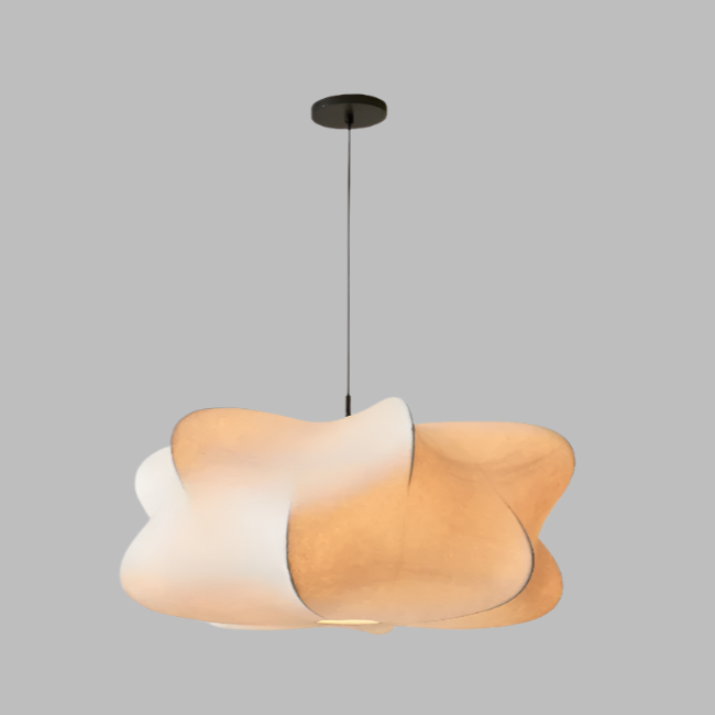 Kizuna Silk and Iron Pendant Light Japanese Style Lamp OpalDwell