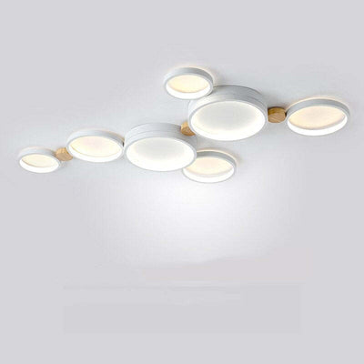 NovaLumen Ceiling Lamp in White and Gray Metal Finish - OpalDwell