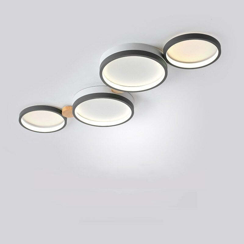 NovaLumen Ceiling Lamp in White and Gray Metal Finish - OpalDwell