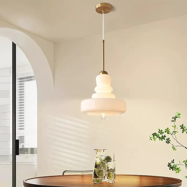AstraLume Glass and Metal Pendant Lamp Chic Design - OpalDwell