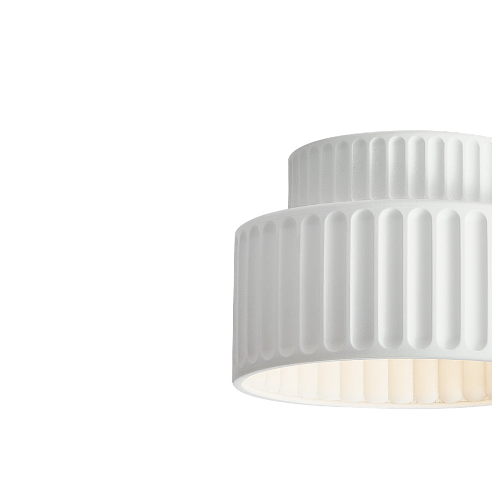 Luminara Drum Semi Flush Ceiling Light Cream Fabric Shade One Light OpalDwell