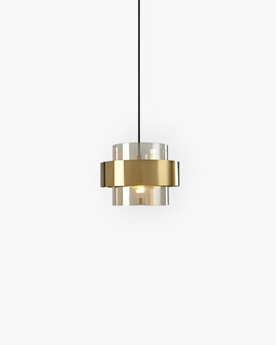 Solara Gold Glass Pendant Light with Industrial Edge - OpalDwell