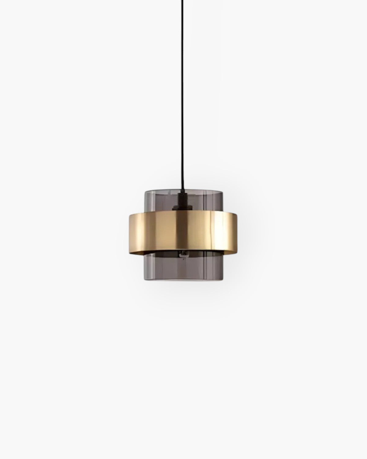 Solara Gold Glass Pendant Light with Industrial Edge - OpalDwell