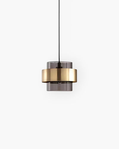 Solara Gold Glass Pendant Light with Industrial Edge - OpalDwell