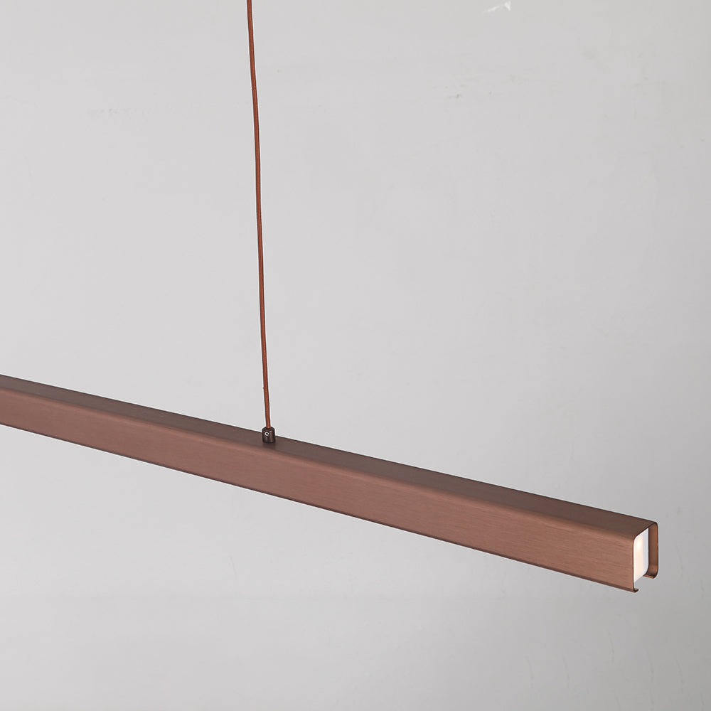 Nexis Linear Metal LED Pendant Light in Black and Brown OpalDwell