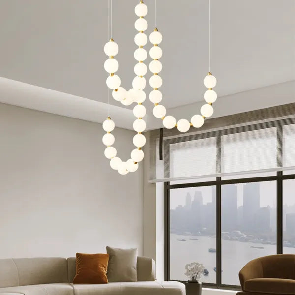 LustreNova Brass Necklace Chandelier For Elegant Spaces - OpalDwell