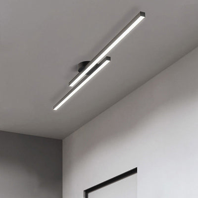 LumenVale Minimalist Aluminum LED Semi Flush Ceiling Light For Living Rooms OpalDwell