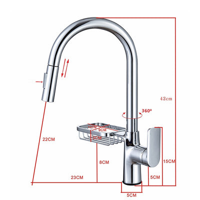 Single-Lever Kitchen Faucet With Pull-Down Sprayer, Hot And Cold | OpalDwell OpalDwell