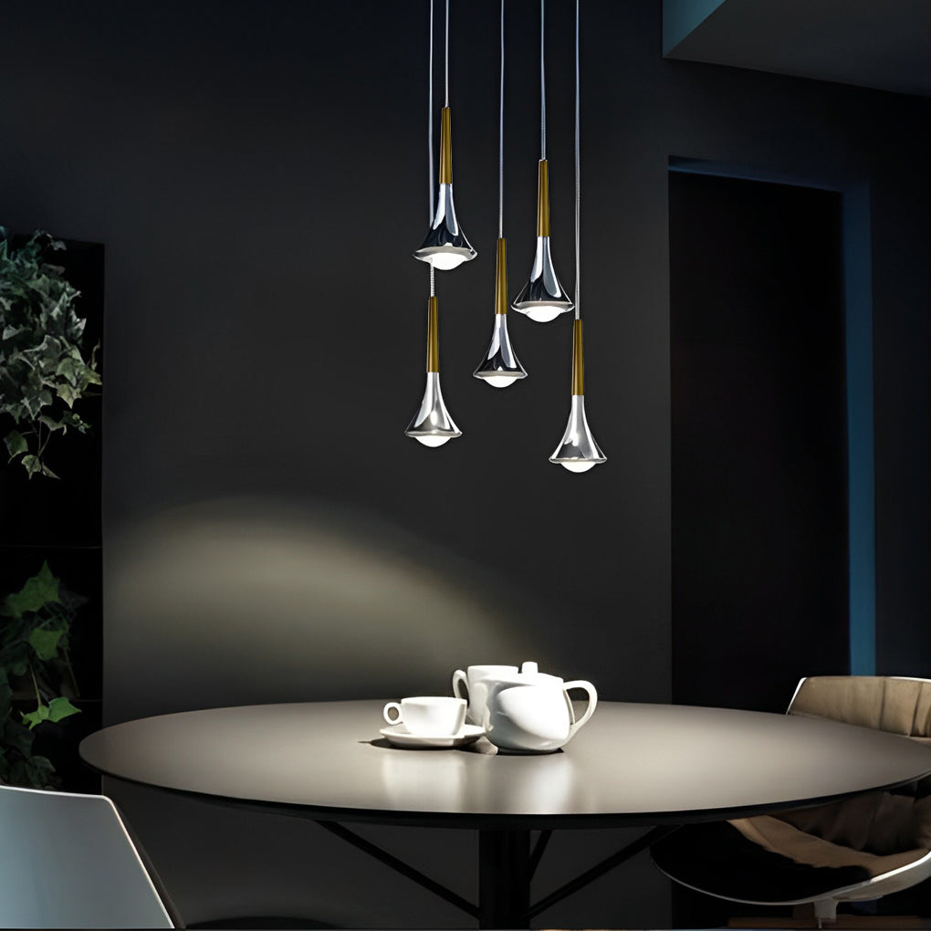 LumenAria Water Drop LED Nordic Stair Pendant Light OpalDwell