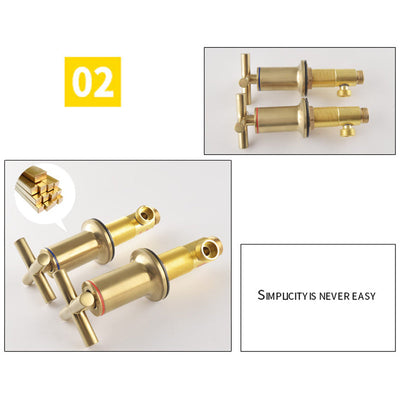 Brushed Gold Widespread Waterfall Faucet for Three-Hole Bathroom Sink | OpalDwell OpalDwell