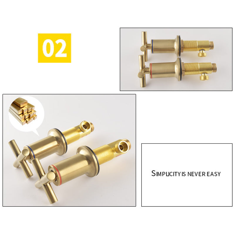 Brushed Gold Widespread Waterfall Faucet for Three-Hole Bathroom Sink | OpalDwell OpalDwell