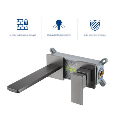 AstraLine Concealed Wall-Mount Sink Faucet, Single-Handle Minimalist Design OpalDwell