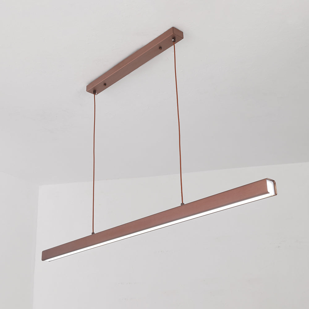 Nexis Linear Metal LED Pendant Light in Black and Brown OpalDwell