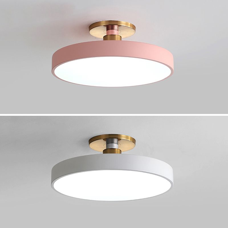 Vesper Flush Mount Ceiling Light Slim Round Fixture - OpalDwell