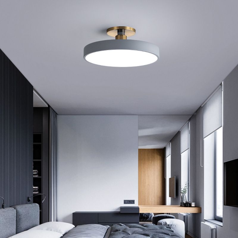 Vesper Flush Mount Ceiling Light Slim Round Fixture - OpalDwell