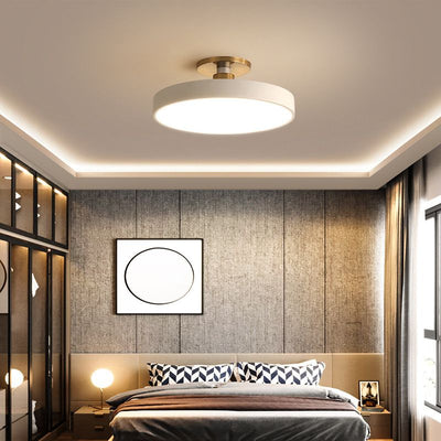 Vesper Flush Mount Ceiling Light Slim Round Fixture - OpalDwell