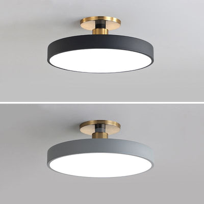 Vesper Flush Mount Ceiling Light Slim Round Fixture - OpalDwell