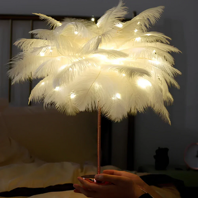 FeatherLuxe Glow Lamp | Soft Ambient Light for Living Rooms - OpalDwell