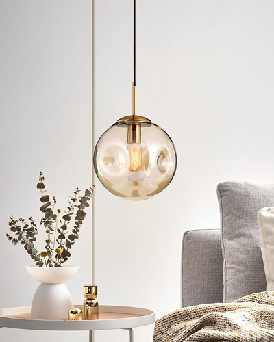 VeraLux Amber Glass Pendant Ceiling Light Vintage Warmth - OpalDwell