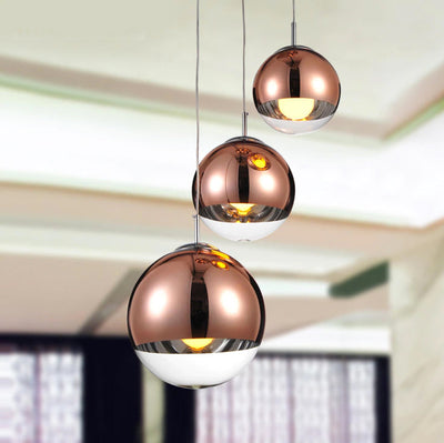 LumaOrb Glass Pendant Light Silver and Clear Spheres OpalDwell