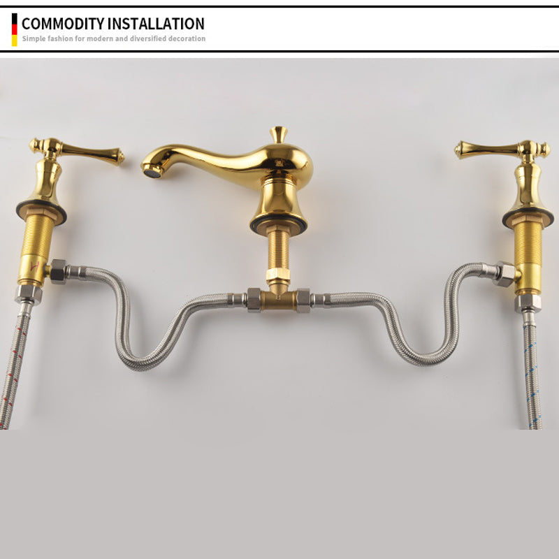 Haverly Antique Three-Hole Widespread Bathroom Faucet | OpalDwell OpalDwell