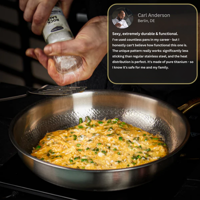 NovaTi Pure Titanium Interior Nonstick Frying Pan No Coatings Safe Cooking OpalDwell