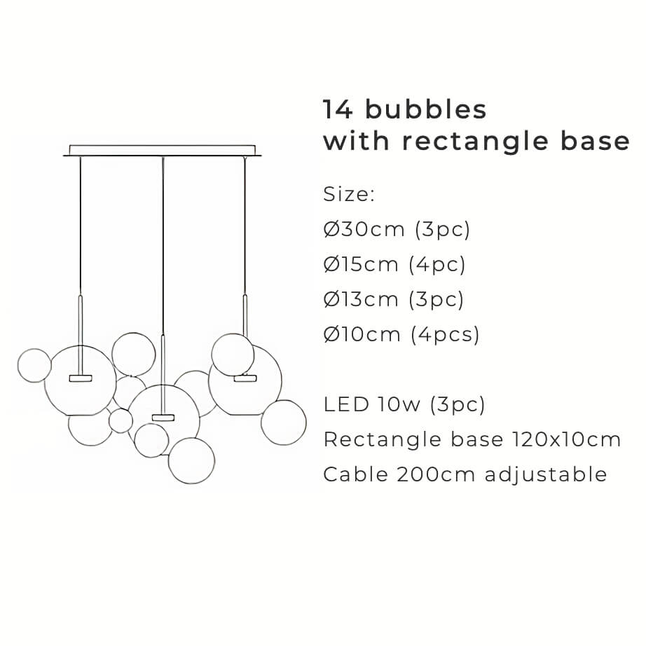 Nordic Snowball Glass Chandelier With Matte Or Clear Orbs - OpalDwell