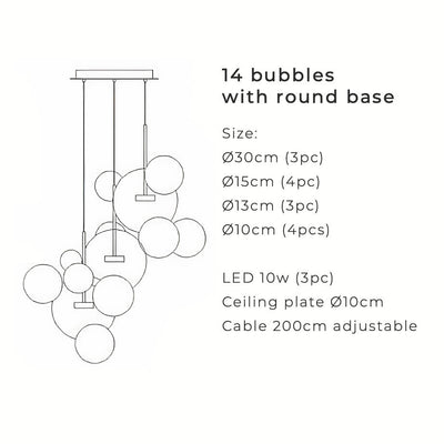 Nordic Snowball Glass Chandelier With Matte Or Clear Orbs - OpalDwell