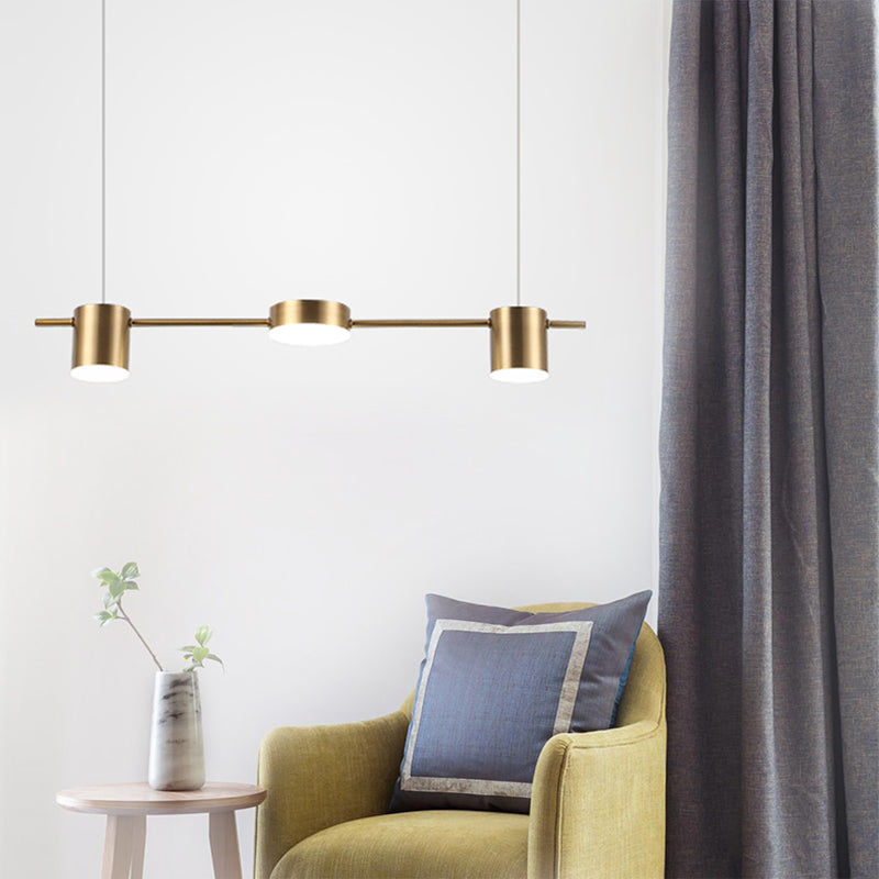 Lyria Drum Pendant Light, Black Gold Finish, 3-5 Lights OpalDwell