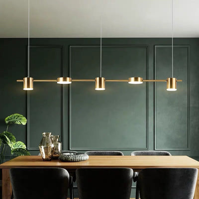 Lyria Drum Pendant Light, Black Gold Finish, 3-5 Lights OpalDwell