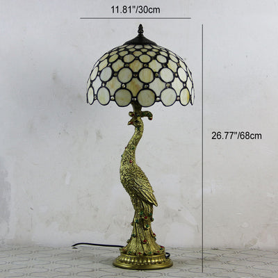 Aurena Tiffany-Style Table Lamp With Colorful Dome Shade - OpalDwell