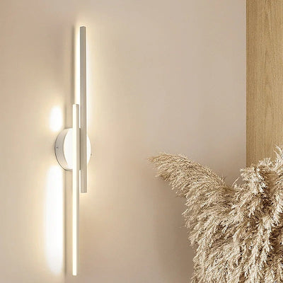Fjordra Nordic Disc and Linear LED Wall Lamp Black White - OpalDwell