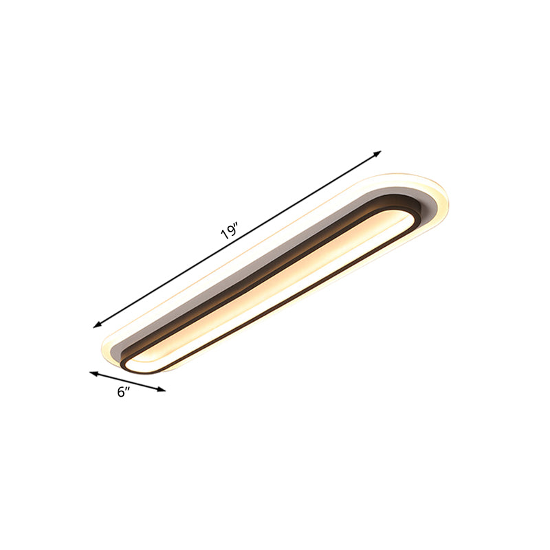 Oval LED Ceiling Light Black or White with Acrylic Diffuser - OpalDwell
