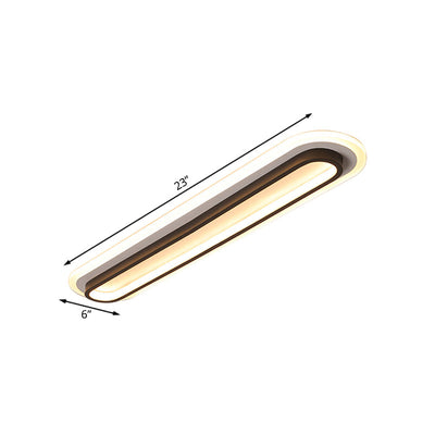 Oval LED Ceiling Light Black or White with Acrylic Diffuser - OpalDwell