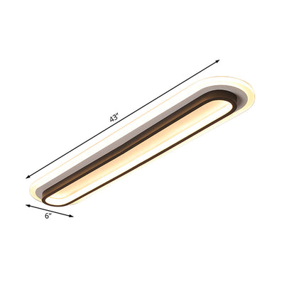 Oval LED Ceiling Light Black or White with Acrylic Diffuser - OpalDwell