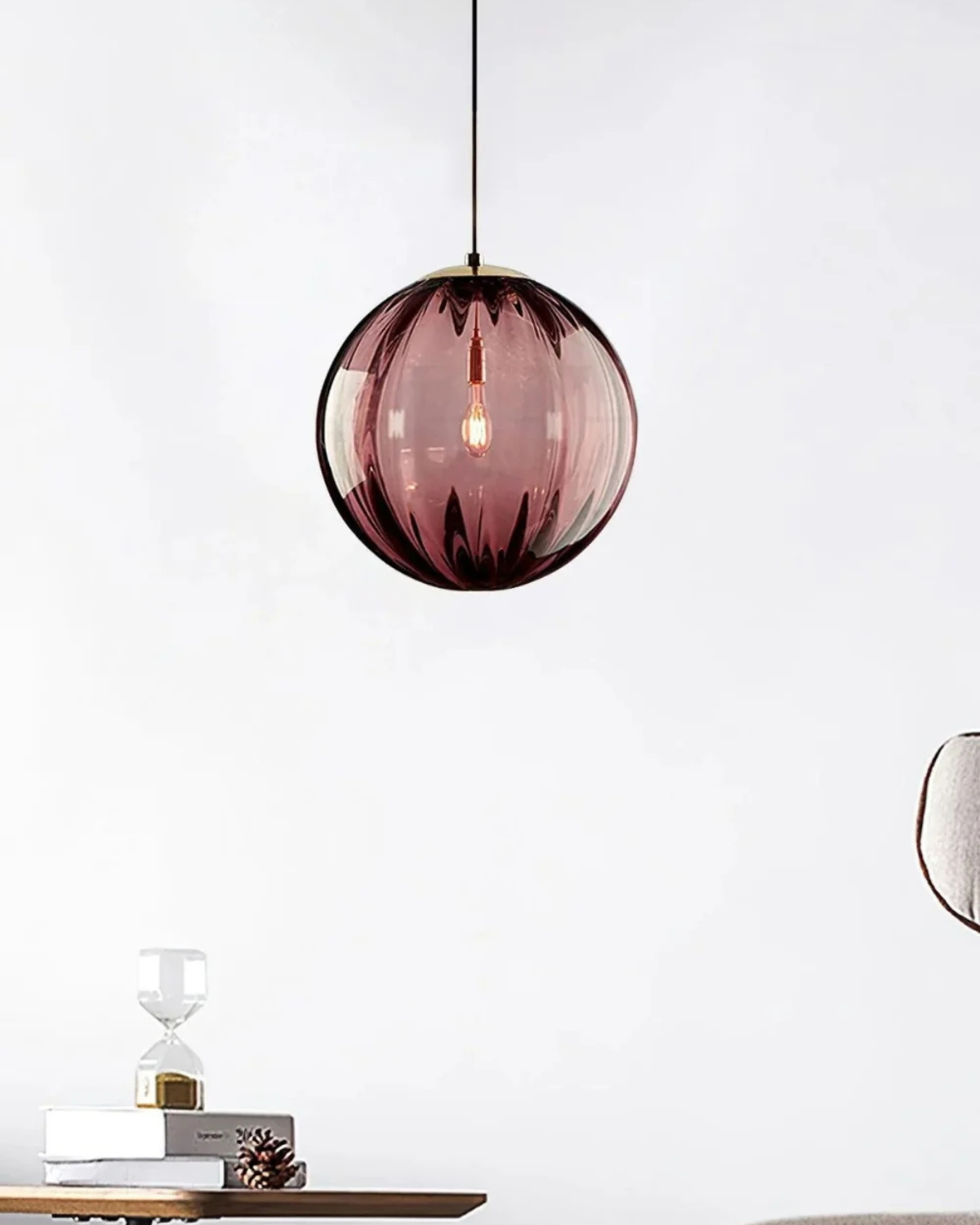 VeraLux Amber Glass Pendant Ceiling Light Vintage Warmth - OpalDwell