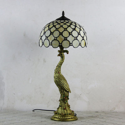 Aurena Tiffany-Style Table Lamp With Colorful Dome Shade - OpalDwell