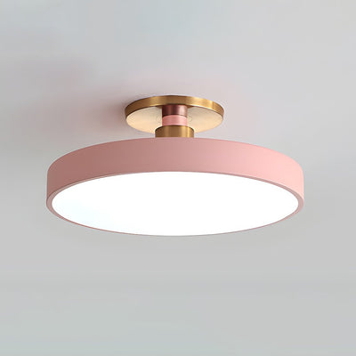 Vesper Flush Mount Ceiling Light Slim Round Fixture - OpalDwell